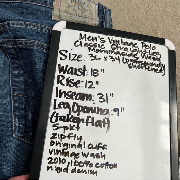 Vintage 2010 Polo Ralph Lauren Classic Straight Leg Jeans in Morningside Wash - Picture 13 of 13